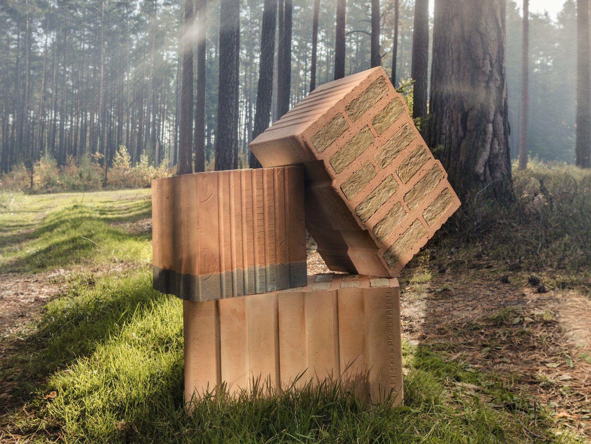 Product shot of the Energy from nature Energy+ Brick Porotherm T Profi and TS Profi